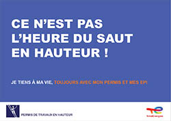 affiche avec texte Ce n'est pas l'heure du saut en hauteur